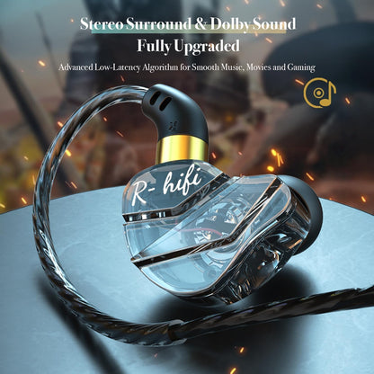 Professional Pro Gaming Earbuds, HiFi Earbuds with External Lavalier Mic