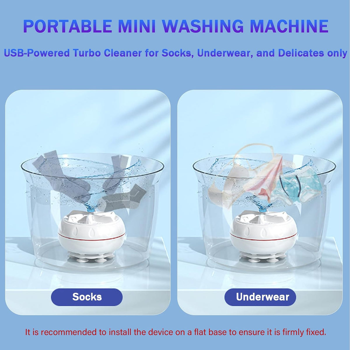 Mini portable USB Washing Machine | Sink Washing Machine Ultrasonic Turbo Washer for Clothes and Dishes
