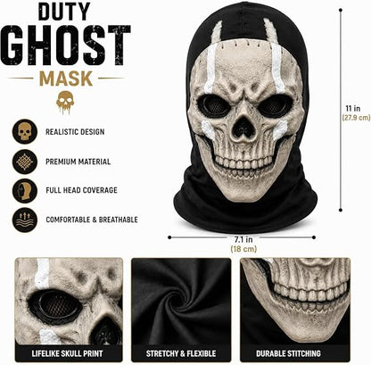 Creepy Halloween Full Head Skull Mask with Movable Jaw