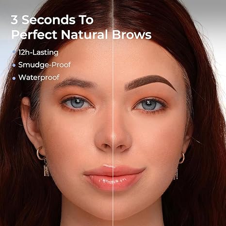 Eyebrow Stamp Kit, Brow Stencil Easy to Use & Natural Looking, Pigmented Long Lasting Eye Brow Cream