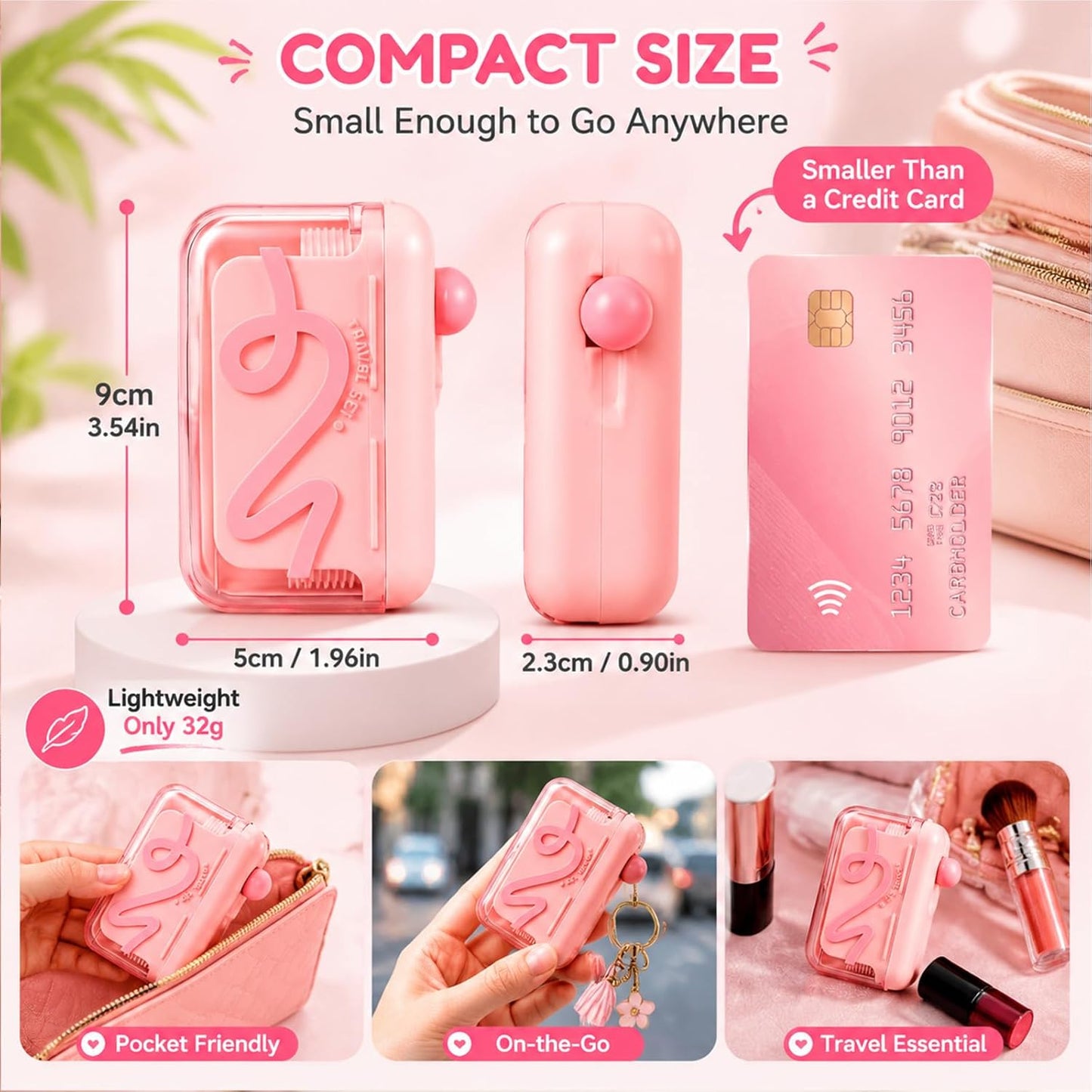 2Pcs Automatic Pop-up Portable Floss Dispenser with 20 Pcs Dental Floss