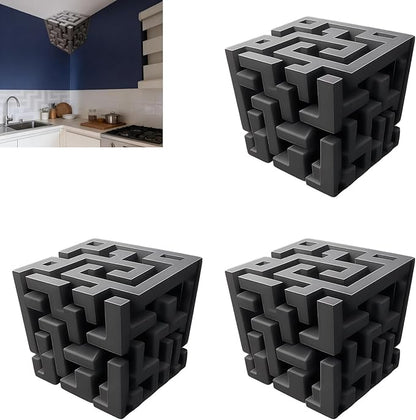 3PCS 3D Corner Wall Art Optical Illusion Decals