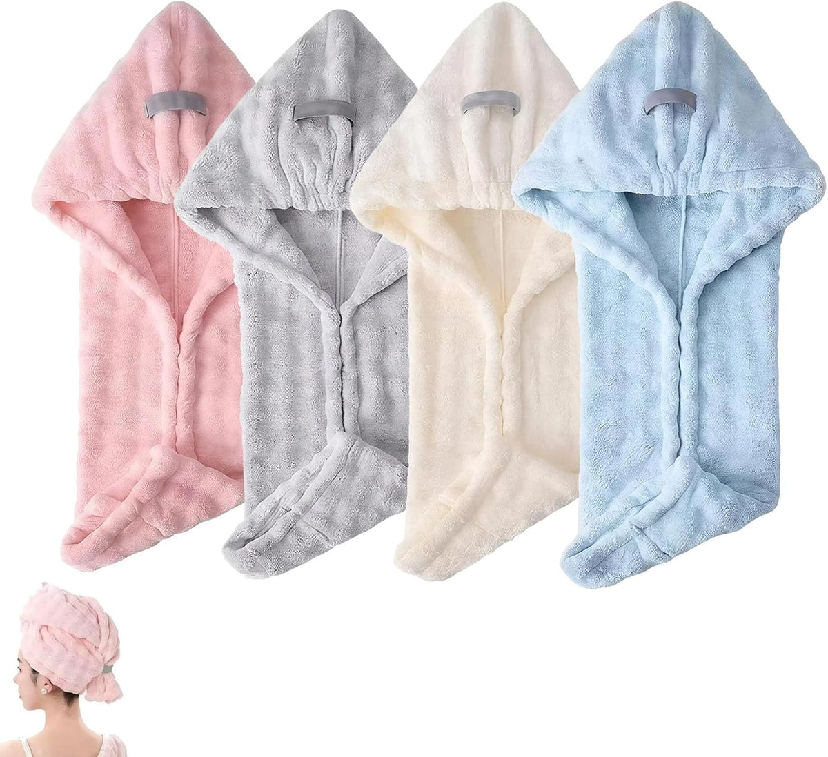 Microfiber Extra-Thick Hair Drying Cap Super Absorbent Quick-Dry