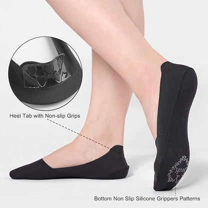 7 Pairs - Summer Thin ice Silk Boat Socks, Cotton Bottom Non-Slip Shallow Mouth Socks