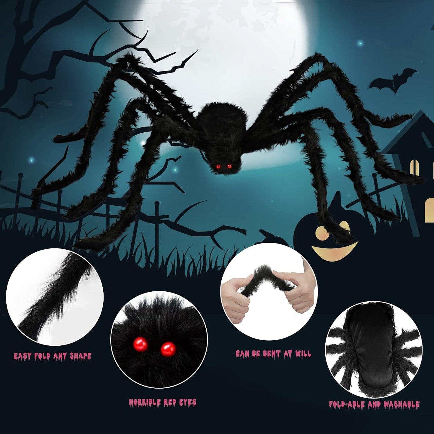 Halloween Decorations Spider Web Outdoor Giant Spider Décor