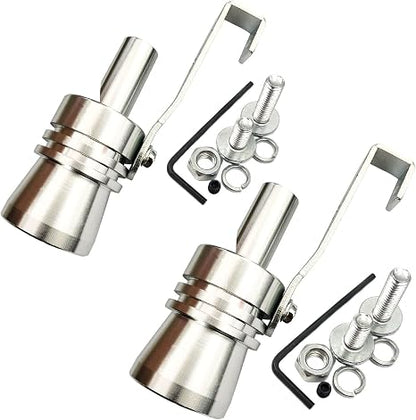 2Pcs XL Size Aluminum Alloy Universal Turbo Sound Exhaust Muffler Pipe Whistle