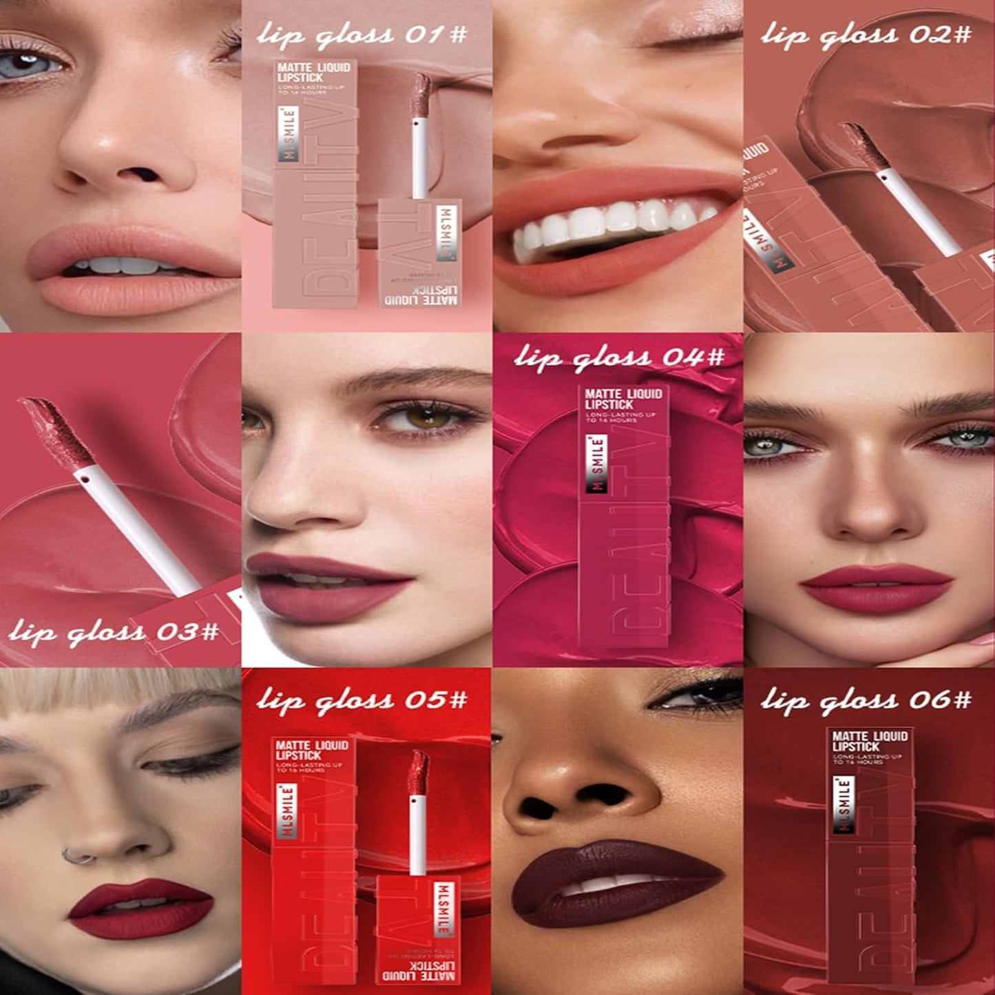 6Pcs/set Matte Lipstick, Long Lasting, Waterproof, Smudge Proof, Velvet Lip Tint
