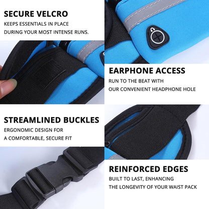 2PCS Women Fanny Pack Running Belt,Belt Bag,Water Resistant Wasit Pack Bag
