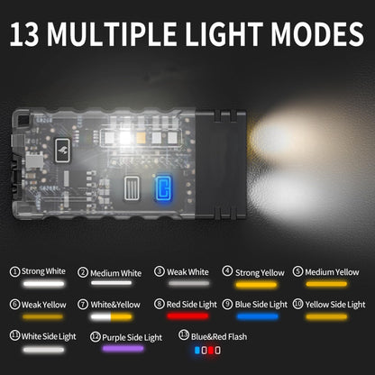 LED Emergency Flashlight with 13 Light Mode, EDC Flashlight COB Work Light