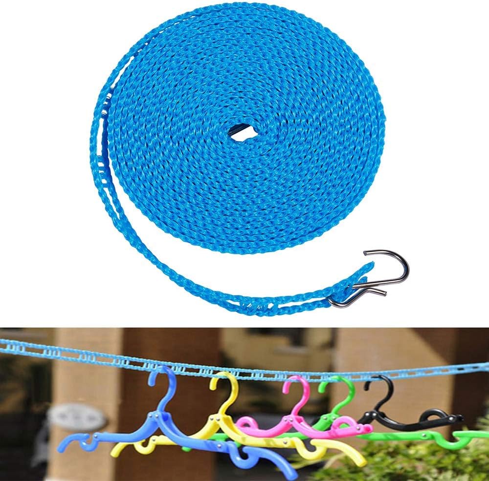 6Pack Clotheslines Blue Pink Green 1.64ft Length Clothes Drying Rope Portable Windproof