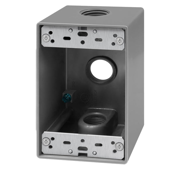 Weatherproof Outlet Box with Three 3/4-in Threaded Outlets with Instructions