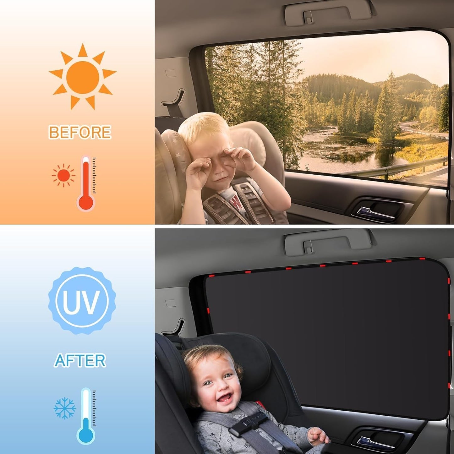Car Privacy Curtains, Full Blackout Car Window Shades