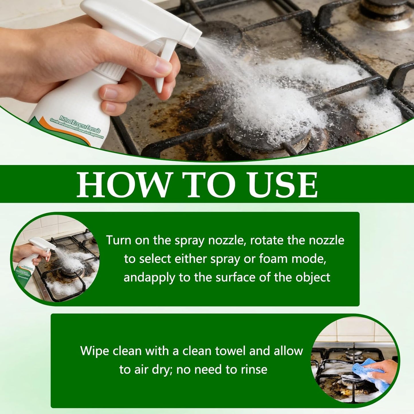 Multi-purpose Enzyme Foam Cleaner, Versatile – Kitchen and Home