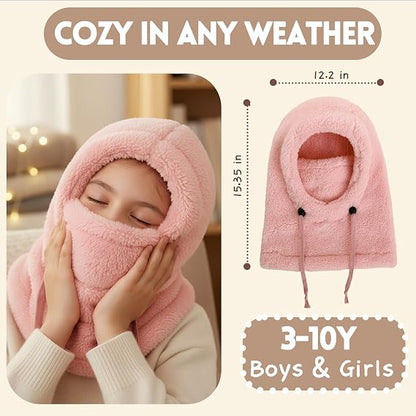 Winter Balaclava and Neck Warmer Hat for Kids
