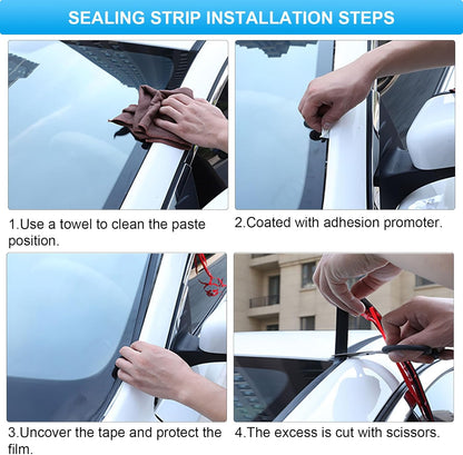 9.8 Ft T Shape Sunroof Sealing Strip Windshield Rubber Seal Car