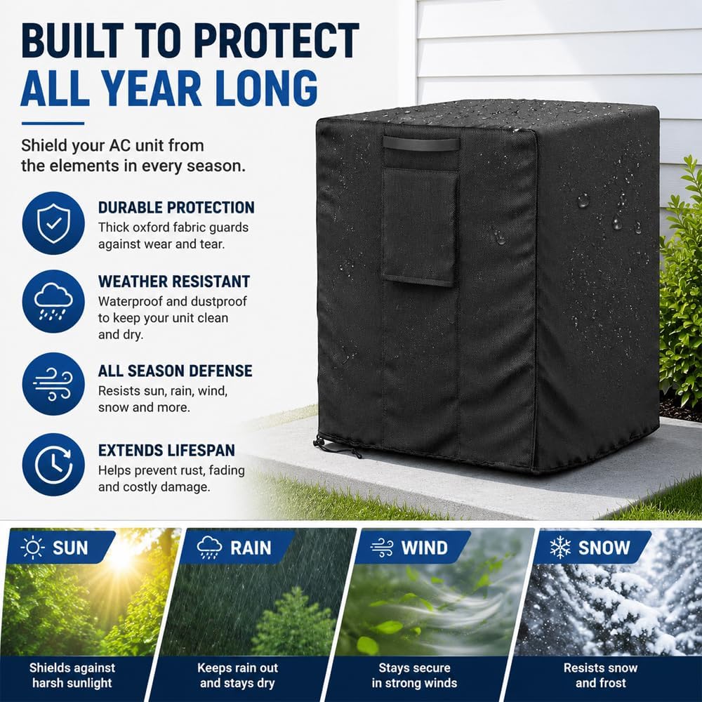 Heavy-Duty Full-Coverage Outdoor Central Air Conditioner Cover