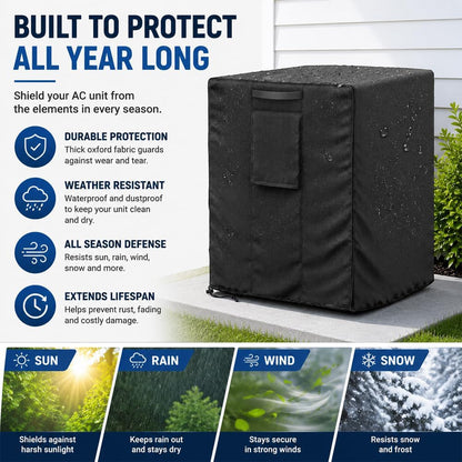 Heavy-Duty Full-Coverage Outdoor Central Air Conditioner Cover