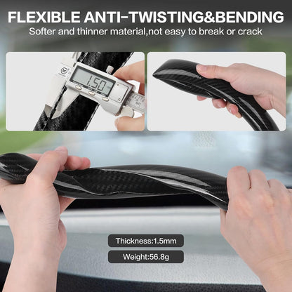 3Pcs Car Non-Slip Steering Wheel Protector, Universal 15 Inch, Carbon Fiber Design