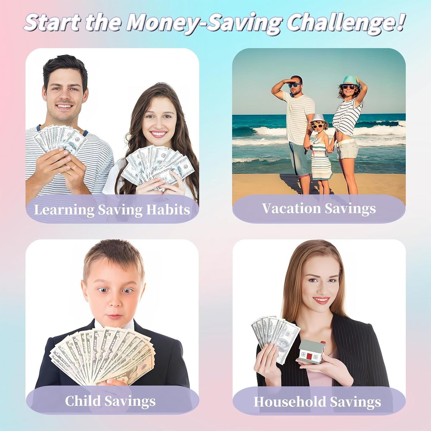 100 Days Money Saving Challenge Coin Envelope Budget Book, Good Habit of Saving Money