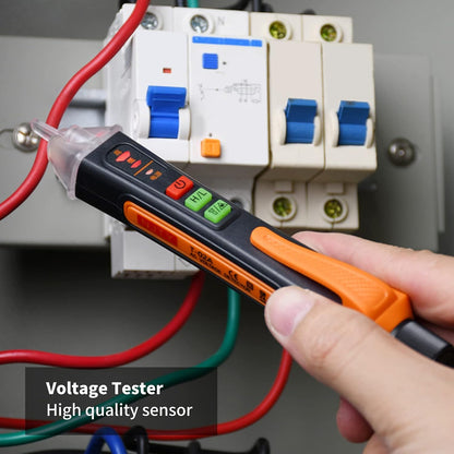Voltage Tester, Live Wire Tester with Alarm and Flashlight, Non Contact Voltage Detector