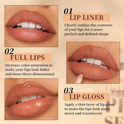 12Pcs Creamy Lipstick Lip Liner Set, Pigmented Liner Pencils with Fine Tip
