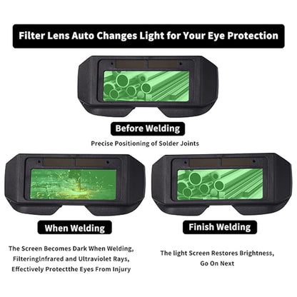 Solar Powered Auto Darkening Welding Glasses Welder Mask Helmet Eyes