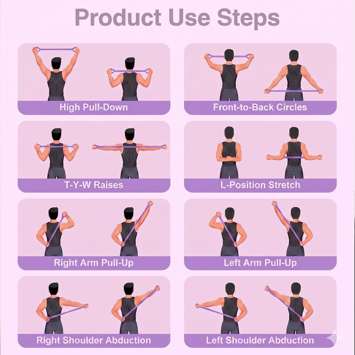 Women's Silicone Figure 8 Resistance Bands - Adjustable Intensity