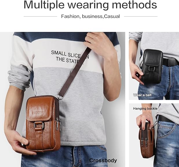 Small Crossbody Bags for Man, Mini Waist Packs Mobile Phone Wallet