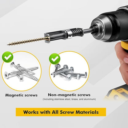 2Pcs Spring-Loaded Anti-Drop Screwdriver Bit Holder Clamp - Single-Hand Operation