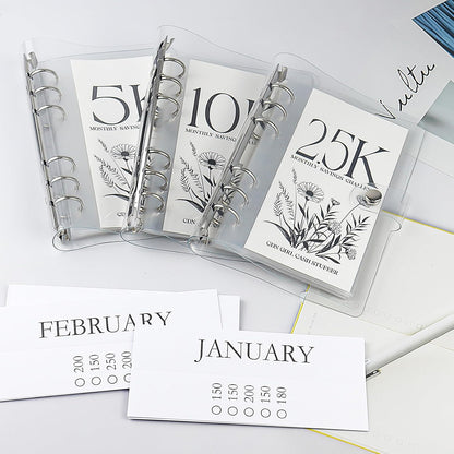 12-Month Money Savings Challenges Book with Envelopes, Money Saving Binder, Money Binder for Cash Saving