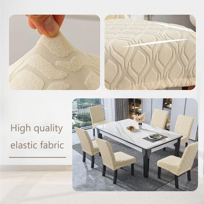 Stretch Jacquard Dining Chair Covers Waterproof & Washable,Non-Slip,Anti-Scratch Protector