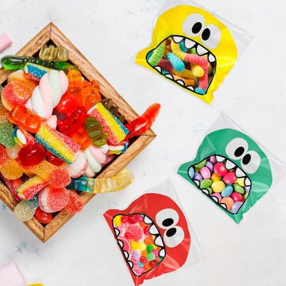 400PCS Cute Cookie Bags 4x4 Inch Self Adhesive Candy Bag Treat Bags