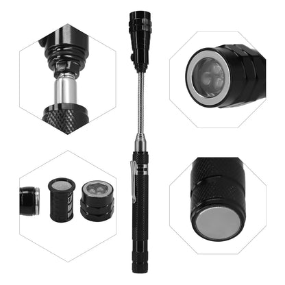 Portable Telescopic Flexible Extensible Led Flashlights Torch Magnetic Head Pick Up Tool