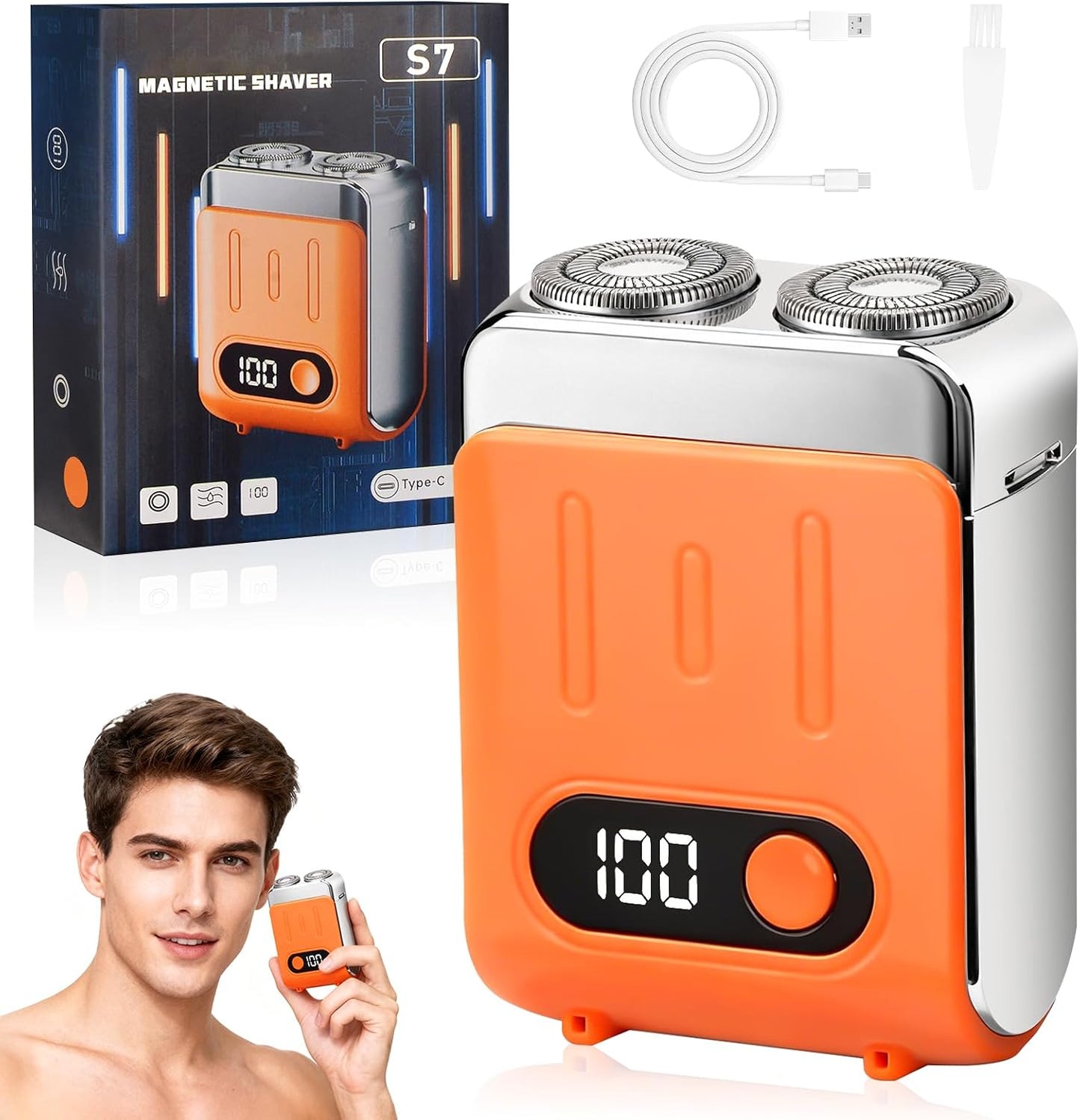 Mini Electric Shaver, Dual Head Waterproof Rechargeable Razor Mini Wet Dry Shaving Razor