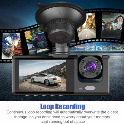 Rechargeable Dual Dash Camera for Cars with Touch Screen, Backup Camera, Charger