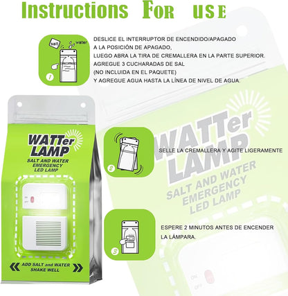 LED Beads Salt Water Lamp-140-Hour Emergency Light | Essential Survival Gear for Power Outages