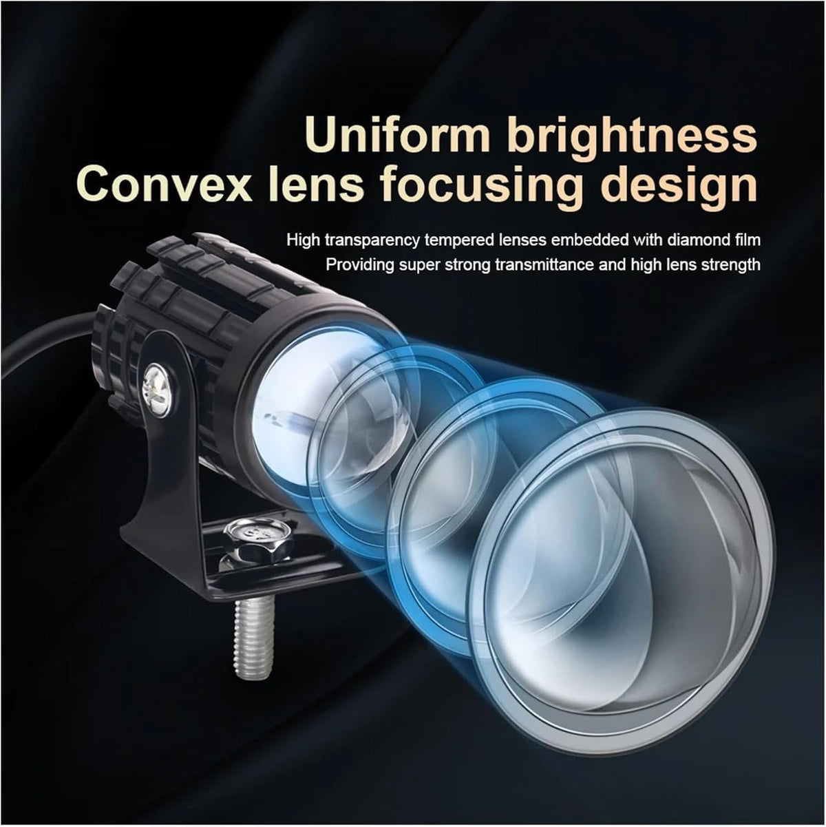 2Pcs Motorcycle Turn Signal Light Motorcycle Accessories Truck Car Auxiliary Additional Mini Projector