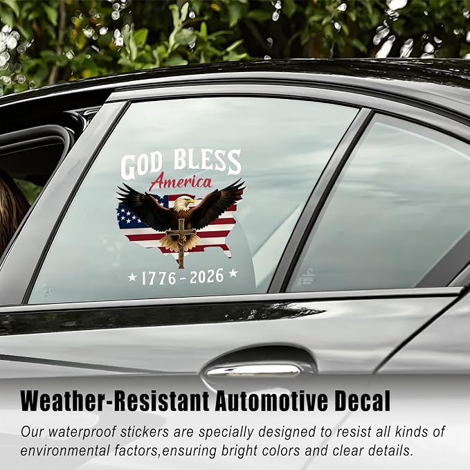 5PCS God Bless 1776-2026 America 250th Anniversary Stickers