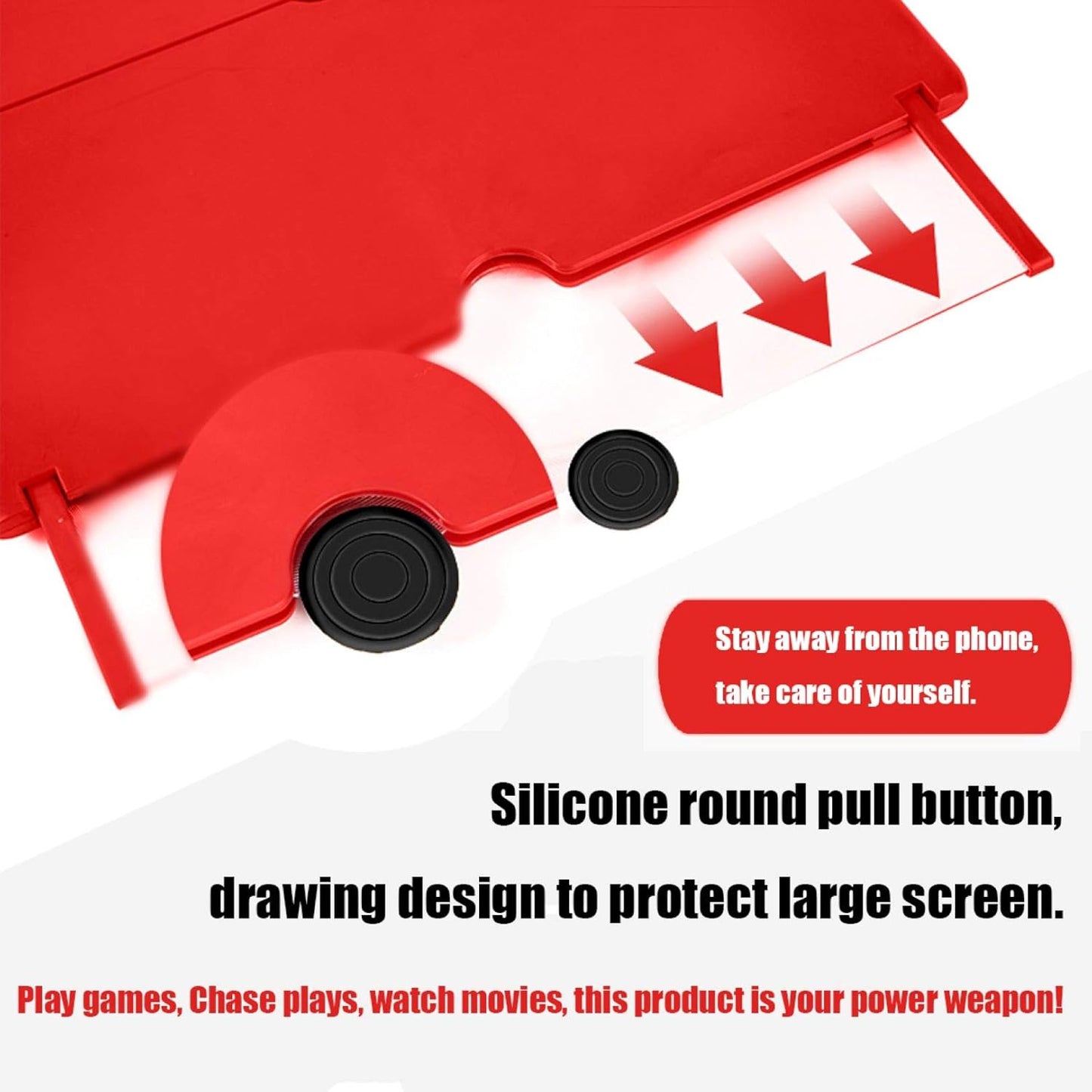 12" Screen Magnifier,3D HD Mobile Phone Magnifier Projector Screen Enlarger for Movies, Videos