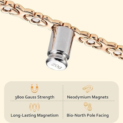 Women's High-Strength Magnetic Four-Leaf Clover Bracelet — Oval Magnets, Adjustable Length Design