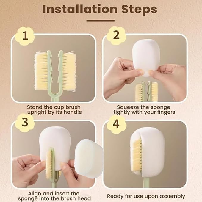 2Pcs 5 in 1 Multifunctional Portable Gap Cleaning Brush, Long Handle Multi-Function Insulation Cups Brushs