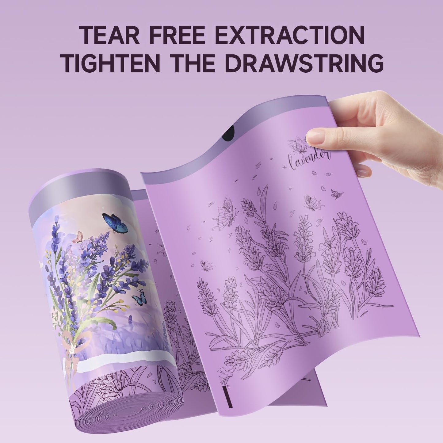 Lavender Scented Garbage Bags,Trash Bags 4 Gallon
