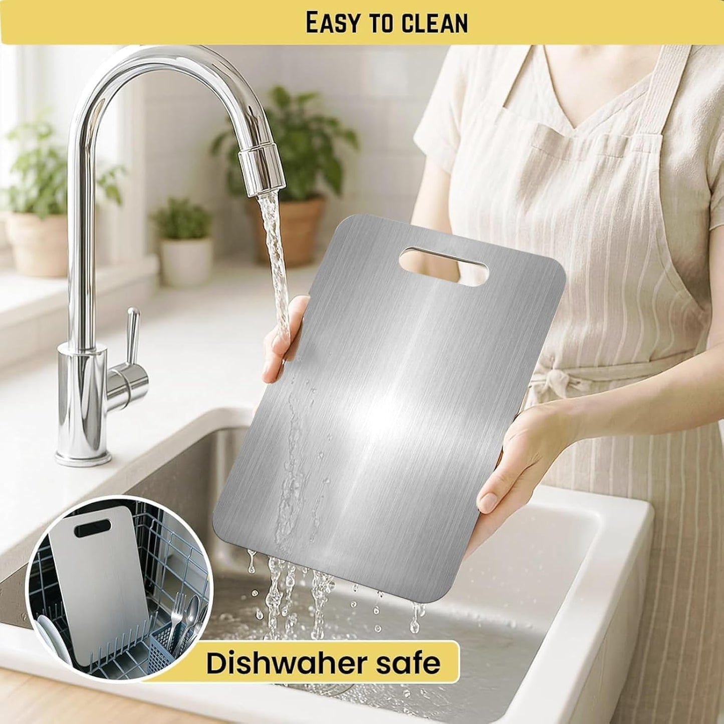 304 Stainless Steel Cutting Board for Kitchen, Non Toxic Cutting Boards 11.8x7.9inch