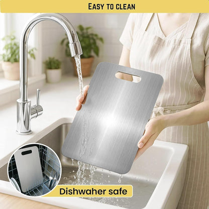 304 Stainless Steel Cutting Board for Kitchen, Non Toxic Cutting Boards 11.8x7.9inch