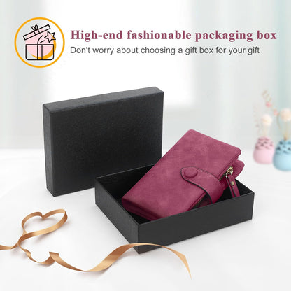Women's RFID Slim Card Holder Wallet | Thin Bifold Multi Card Case with Zipper