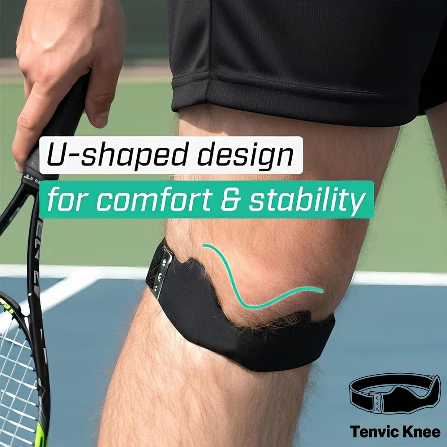 Airbag Patellar Tendon Support Strap, Adjustable Breathable Antislip Knee Brace