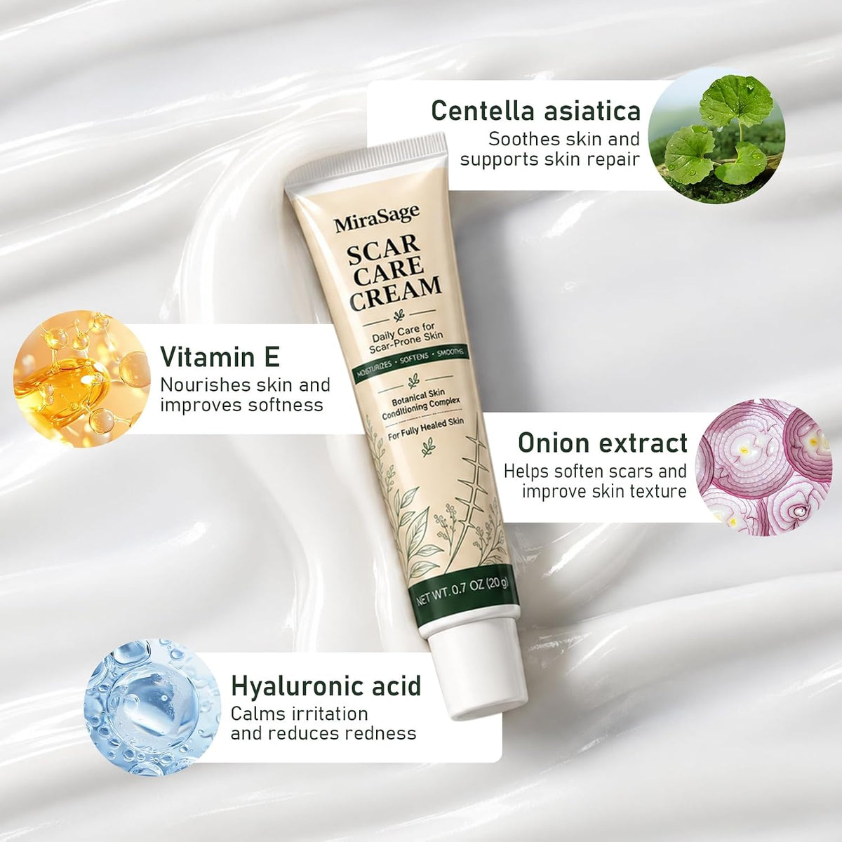 Botanical Scar Care Cream, Daily Care for Scar-Prone Skin