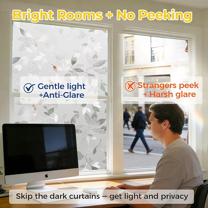 Window Privacy Film Decorative for Front Door