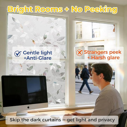 Window Privacy Film Decorative for Front Door