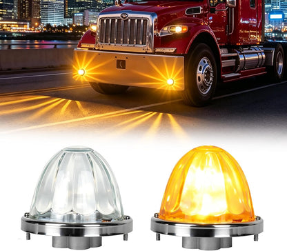 1 Pair Led Watermelon Lights Amber Side Marker Turn Signal Light | High Power Dual Function Two Brightness Mode
